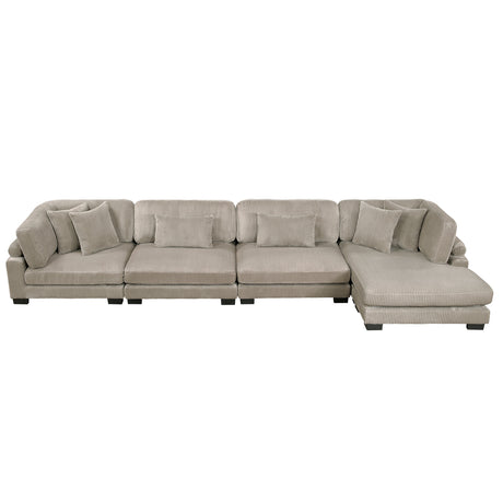 Traverse Taupe 4-Piece Modular Sectional with Reversible Chaise by Homelegance at Eve Furniture