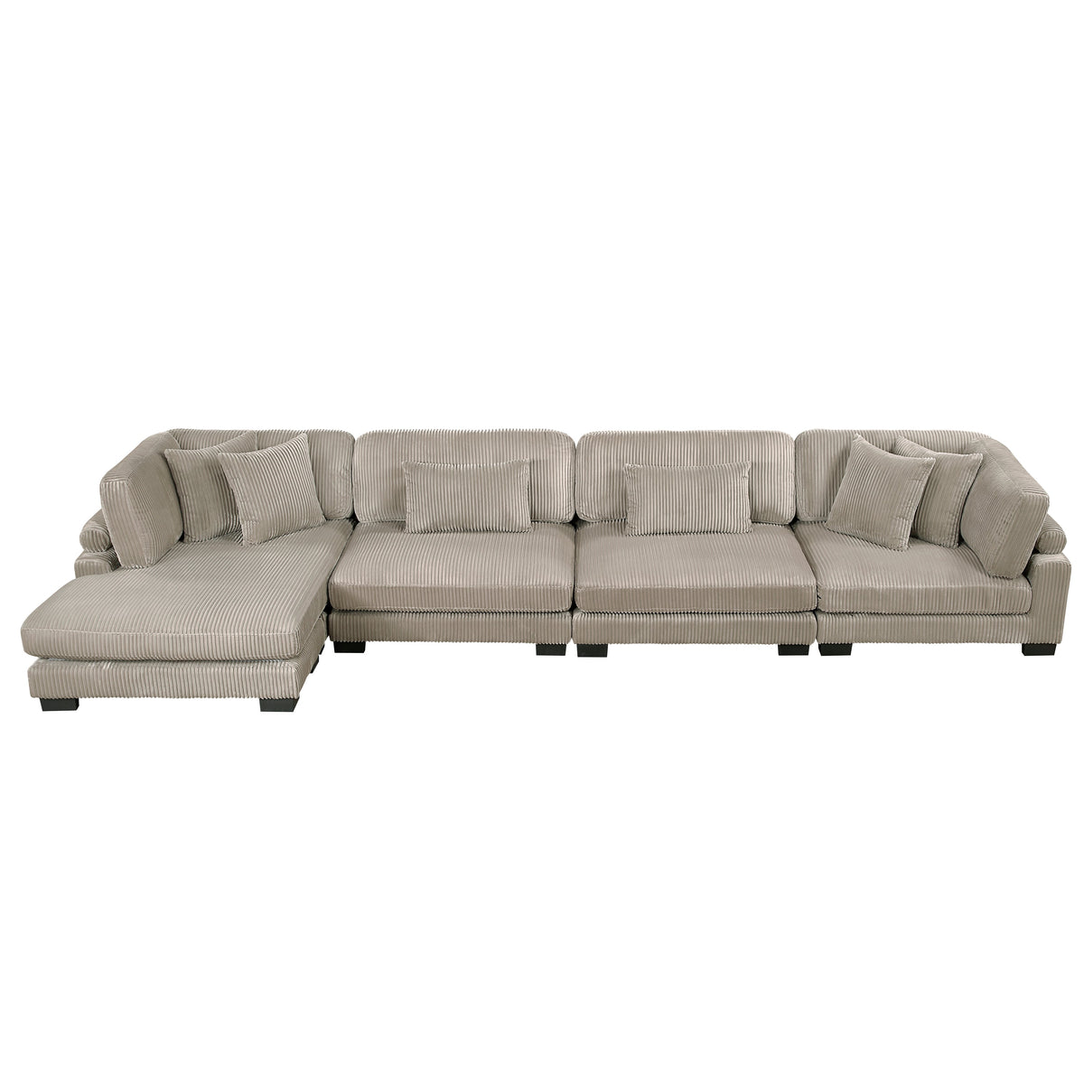 Traverse Taupe 4-Piece Modular Sectional with Reversible Chaise by Homelegance at Eve Furniture