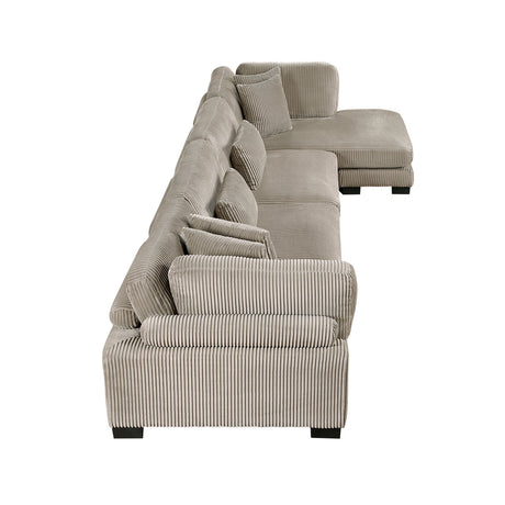 Traverse Taupe 4-Piece Modular Sectional with Reversible Chaise by Homelegance at Eve Furniture