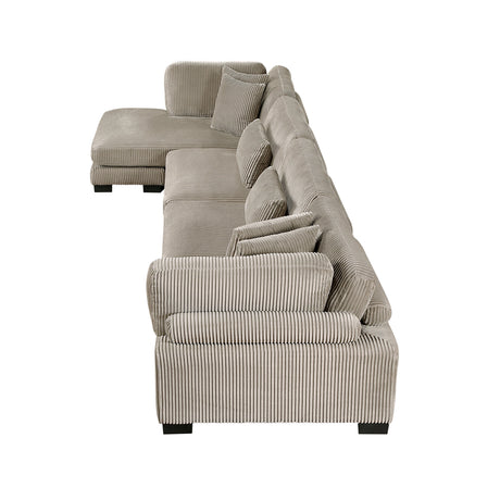 Traverse Taupe 4-Piece Modular Sectional with Reversible Chaise by Homelegance at Eve Furniture