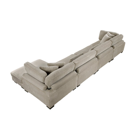 Traverse Taupe 4-Piece Modular Sectional with Reversible Chaise by Homelegance at Eve Furniture