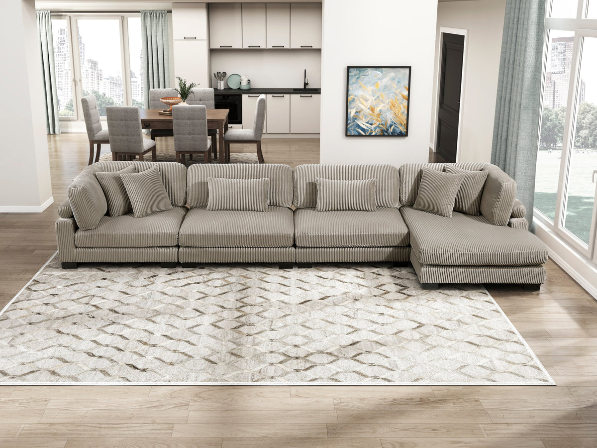 Traverse Taupe 4-Piece Modular Sectional with Reversible Chaise by Homelegance at Eve Furniture