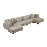 Traverse Taupe 4-Piece Modular Sectional with Reversible Chaises by Homelegance at Eve Furniture