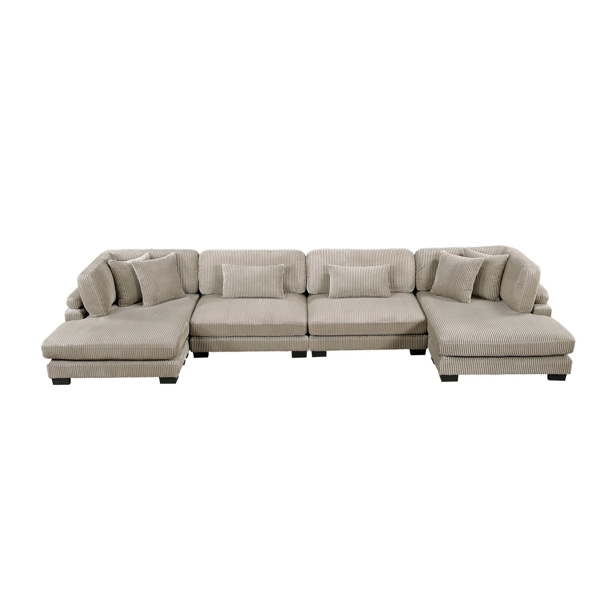 Traverse Taupe 4-Piece Modular Sectional with Reversible Chaises by Homelegance at Eve Furniture
