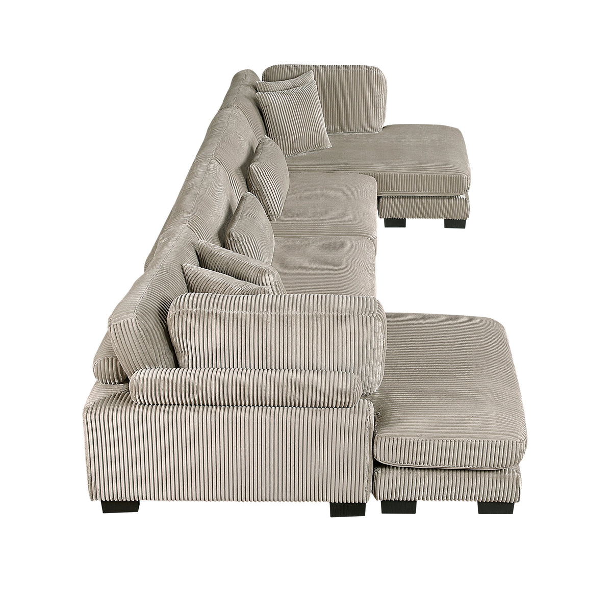 Traverse Taupe 4-Piece Modular Sectional with Reversible Chaises by Homelegance at Eve Furniture