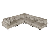 Traverse Taupe 5-Piece Corduroy Modular Sectional by Homelegance at Eve Furniture