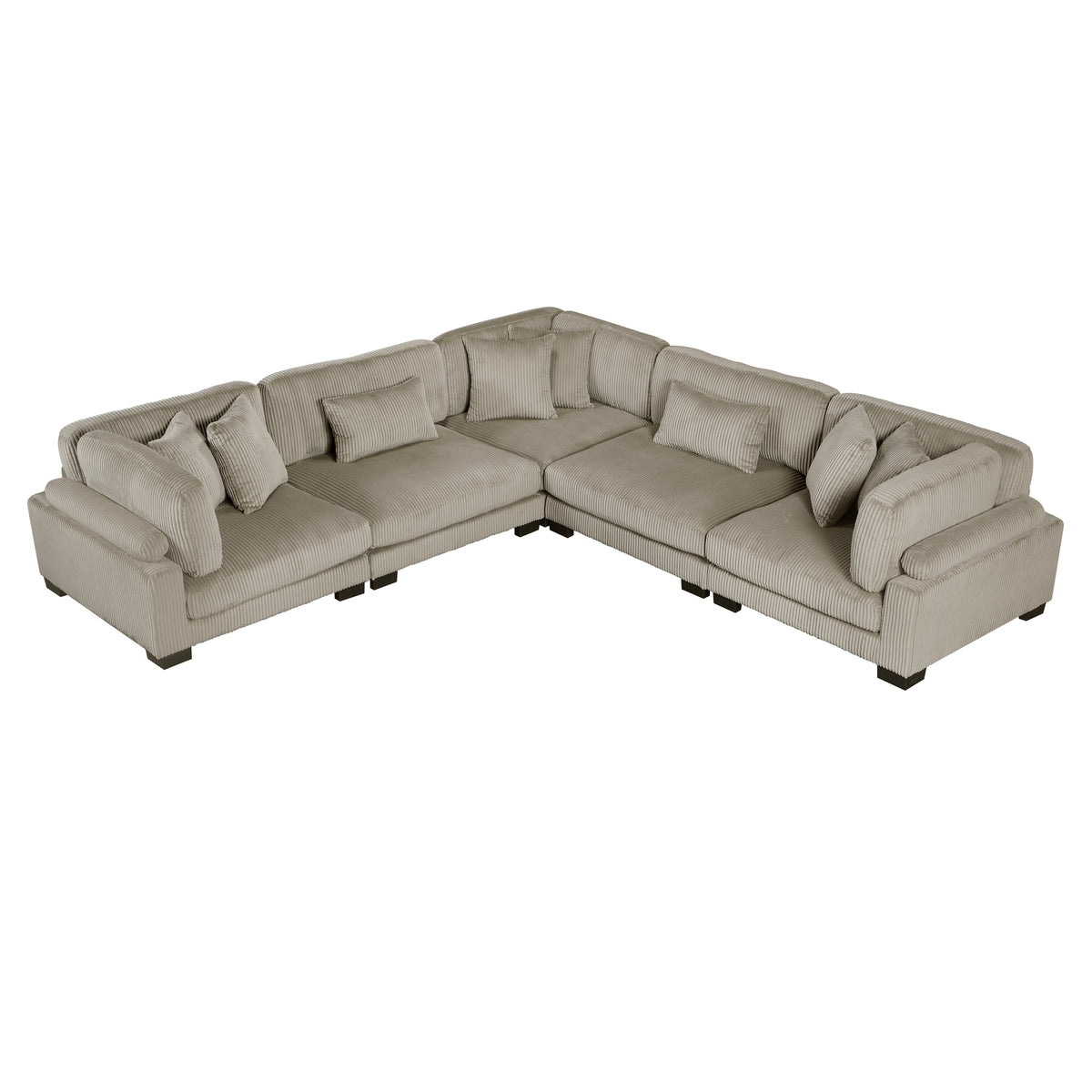 Traverse Taupe 5-Piece Corduroy Modular Sectional by Homelegance at Eve Furniture