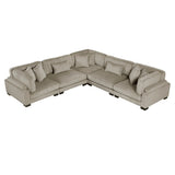 Traverse Taupe 5-Piece Corduroy Modular Sectional by Homelegance at Eve Furniture
