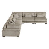Traverse Taupe 5-Piece Corduroy Modular Sectional by Homelegance at Eve Furniture