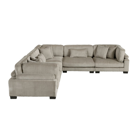 Traverse Taupe 5-Piece Corduroy Modular Sectional by Homelegance at Eve Furniture