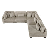 Traverse Taupe 5-Piece Corduroy Modular Sectional by Homelegance at Eve Furniture