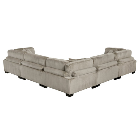 Traverse Taupe 5-Piece Corduroy Modular Sectional by Homelegance at Eve Furniture