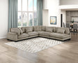 Traverse Taupe 5-Piece Corduroy Modular Sectional by Homelegance at Eve Furniture