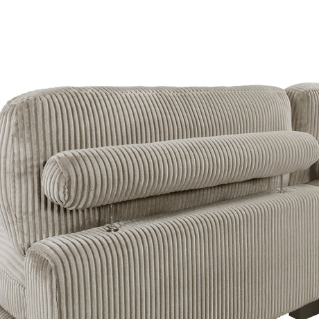 Traverse Taupe 5-Piece Corduroy Modular Sectional with Ottoman by Homelegance at Eve Furniture