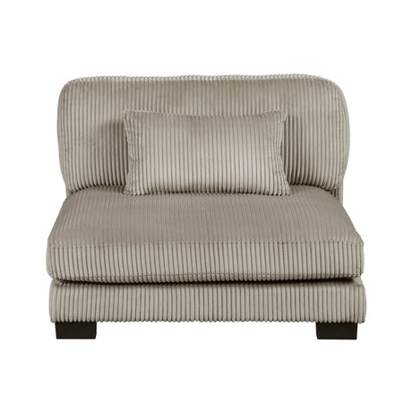Traverse Taupe 5-Piece Corduroy Modular Sectional with Ottoman by Homelegance at Eve Furniture