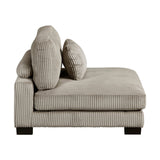 Traverse Taupe 5-Piece Corduroy Modular Sectional with Ottoman by Homelegance at Eve Furniture