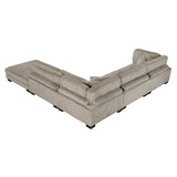 Traverse Taupe 5-Piece Corduroy Modular Sectional with Ottoman by Homelegance at Eve Furniture