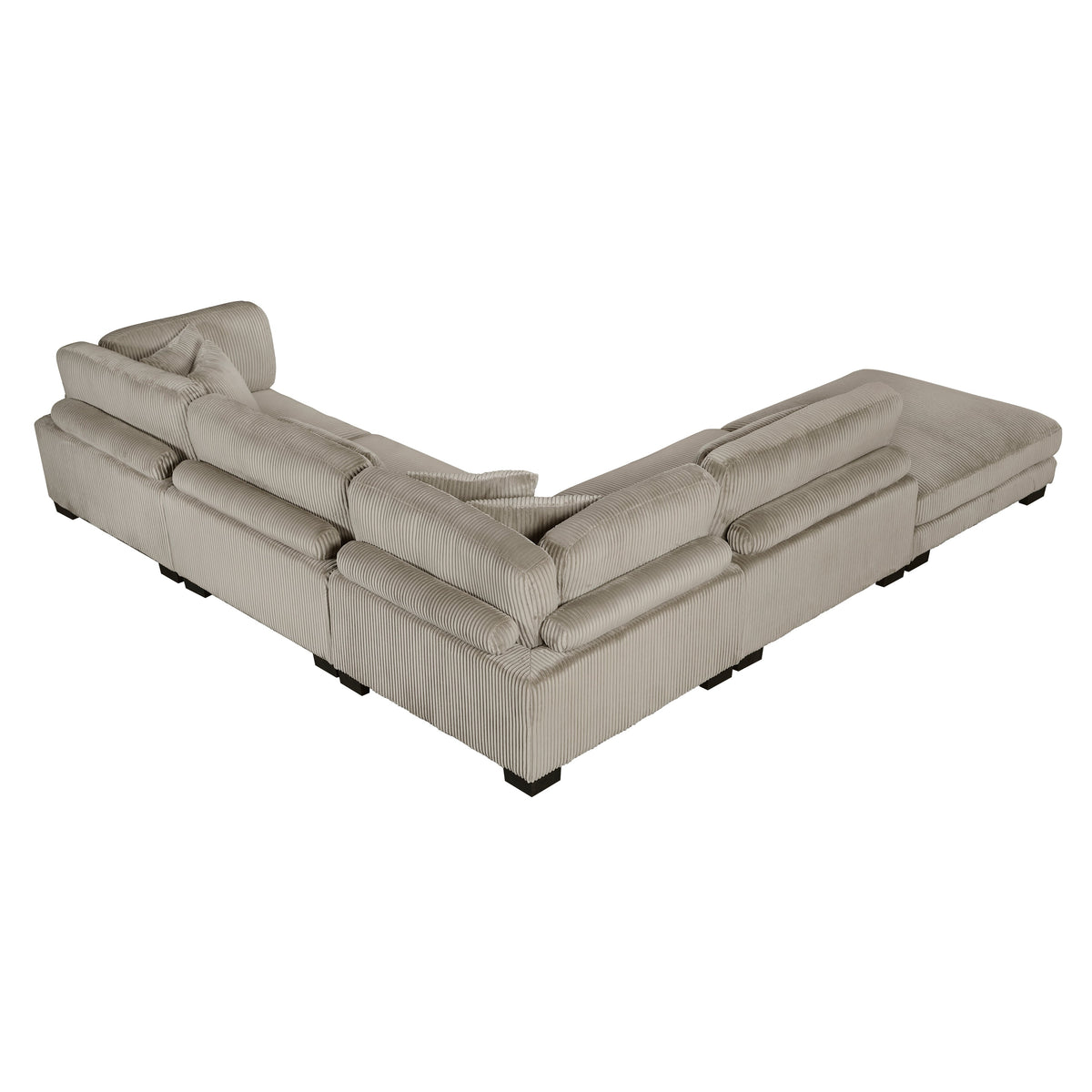 Traverse Taupe 5-Piece Corduroy Modular Sectional with Ottoman by Homelegance at Eve Furniture