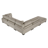Traverse Taupe 5-Piece Corduroy Modular Sectional with Ottoman by Homelegance at Eve Furniture