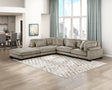 Traverse Taupe 5-Piece Corduroy Modular Sectional with Ottoman by Homelegance at Eve Furniture