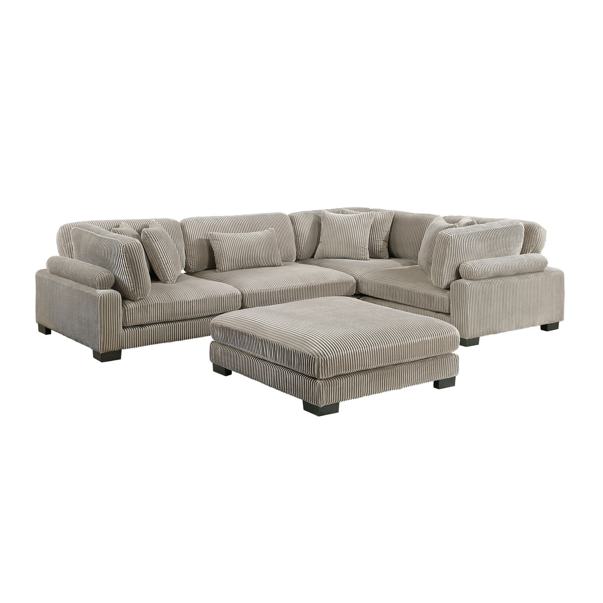 Traverse Taupe 5-Piece Modular Sectional with Ottoman by Homelegance at Eve Furniture