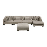 Traverse Taupe 5-Piece Modular Sectional with Reversible Chaise and Ottoman by Homelegance at Eve Furniture