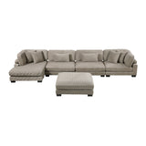 Traverse Taupe 5-Piece Modular Sectional with Reversible Chaise and Ottoman by Homelegance at Eve Furniture