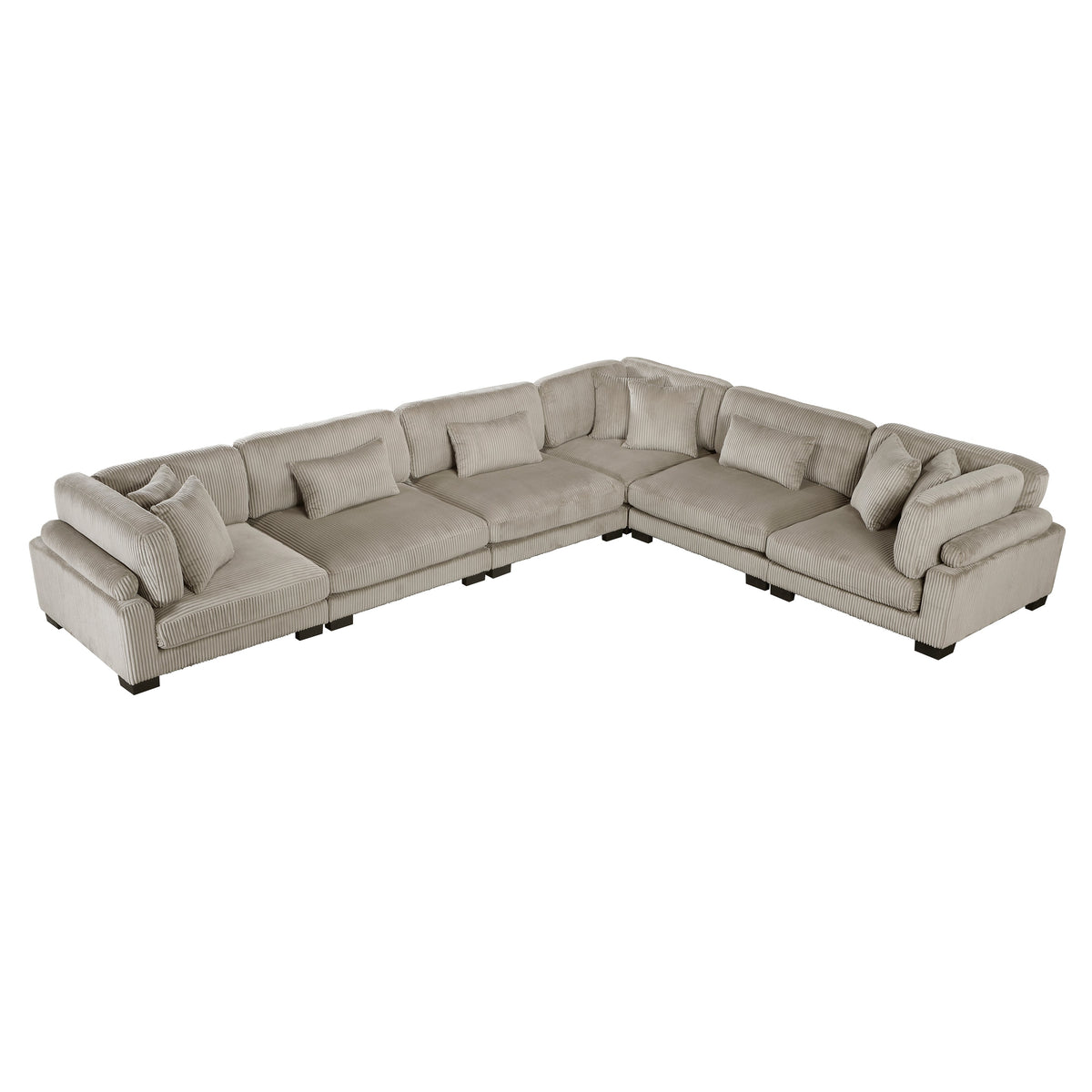 Traverse Taupe 6-Piece Corduroy Modular Sectional by Homelegance at Eve Furniture