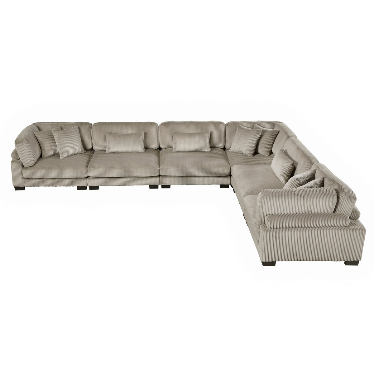 Traverse Taupe 6-Piece Corduroy Modular Sectional by Homelegance at Eve Furniture