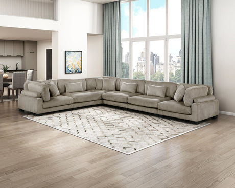 Traverse Taupe 6-Piece Corduroy Modular Sectional by Homelegance at Eve Furniture