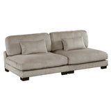 Traverse Taupe 6-Piece Corduroy Modular Sectional with Ottoman by Homelegance at Eve Furniture