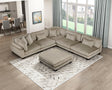 Traverse Taupe 6-Piece Corduroy Modular Sectional with Ottoman by Homelegance at Eve Furniture