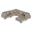 Traverse Taupe 6-Piece Corduroy Modular Sectional with Ottoman by Homelegance at Eve Furniture