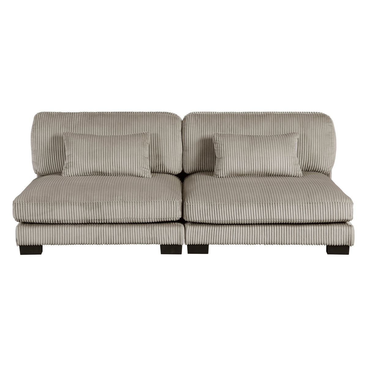 Traverse Taupe 6-Piece Corduroy Modular Sectional with Ottomans by Homelegance at Eve Furniture