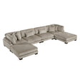 Traverse Taupe 6-Piece Corduroy Modular Sectional with Ottomans by Homelegance at Eve Furniture