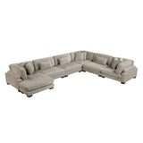 Traverse Taupe 6-Piece Modular Sectional with Reversible Chaise by Homelegance at Eve Furniture