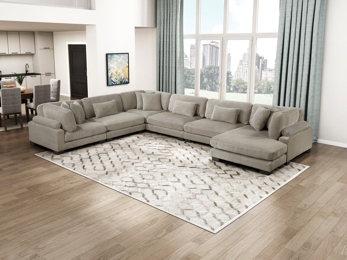 Traverse Taupe 6-Piece Modular Sectional with Reversible Chaise by Homelegance at Eve Furniture