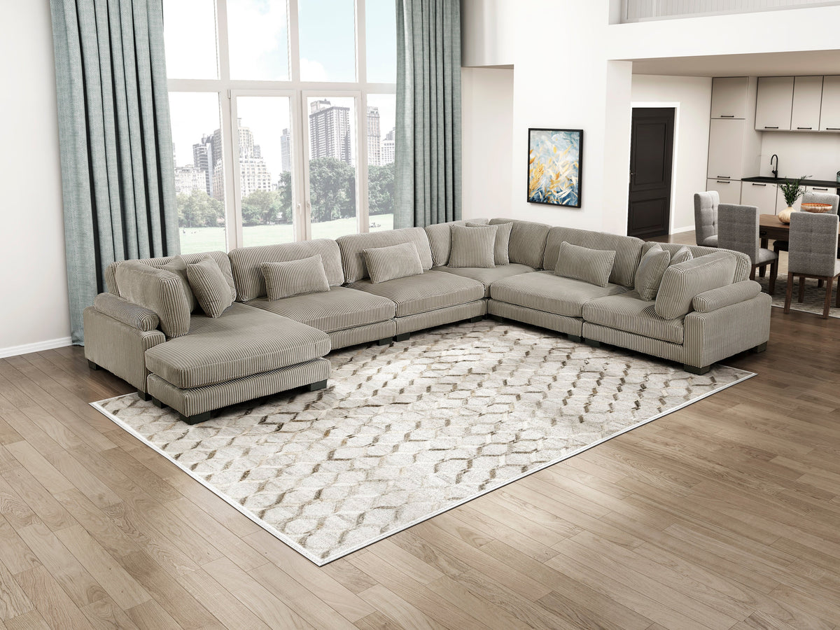 Traverse Taupe 6-Piece Modular Sectional with Reversible Chaise by Homelegance at Eve Furniture