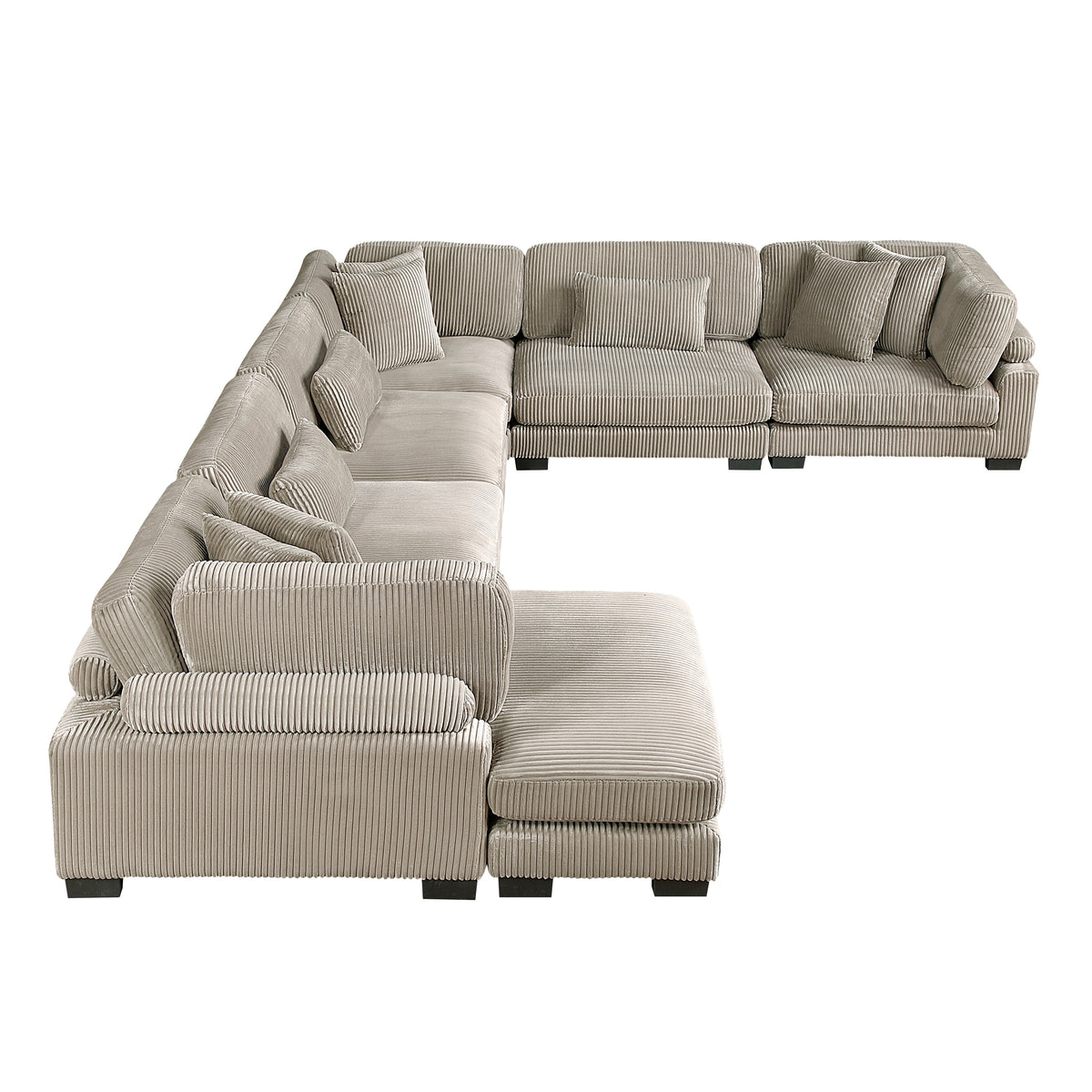 Traverse Taupe 6-Piece Modular Sectional with Reversible Chaise by Homelegance at Eve Furniture