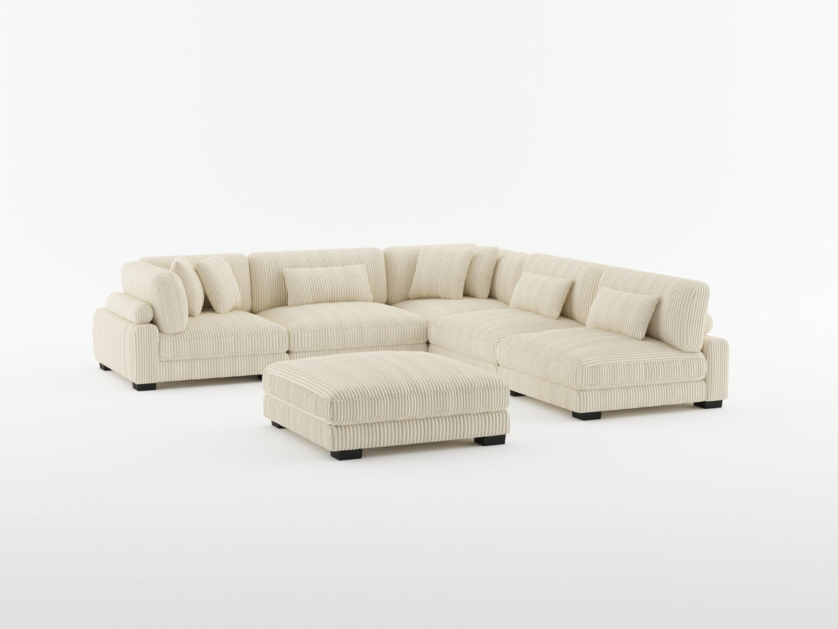 Traverse Taupe Ottoman by Homelegance at Eve Furniture