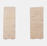 Travertine, S/2 5" Half Dome Bookends, Tan