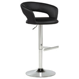 Travia Black And Chrome Adjustable Leatherette Swivel Bar Stool by Coaster at Eve Furniture