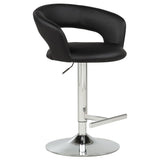 Travia Black And Chrome Adjustable Leatherette Swivel Bar Stool by Coaster at Eve Furniture