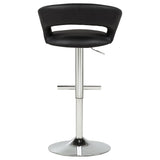 Travia Black And Chrome Adjustable Leatherette Swivel Bar Stool by Coaster at Eve Furniture