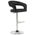 Travia Black Leatherette Upholstered Adjustable Bar Stool by Coaster at Eve Furniture