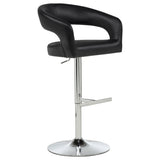 Travia Black Leatherette Upholstered Adjustable Bar Stool by Coaster at Eve Furniture
