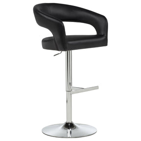 Travia Black Leatherette Upholstered Adjustable Bar Stool by Coaster at Eve Furniture