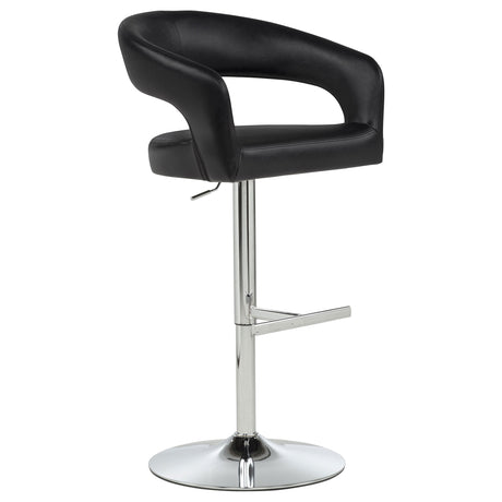 Travia Black Leatherette Upholstered Adjustable Bar Stool by Coaster at Eve Furniture