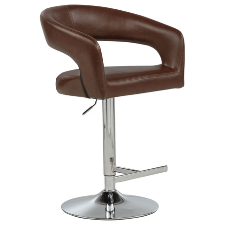 Travia Cocoa Brown Leatherette Upholstered Adjustable Bar Stool by Coaster at Eve Furniture
