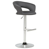 Travia Grey And Chrome Adjustable Leatherette Swivel Bar Stool by Coaster at Eve Furniture